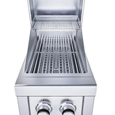 Sunstone Ruby Series 13" Companion Pro Burner with removable cover and Flavorizer warming rack, designed for versatile outdoor grilling.